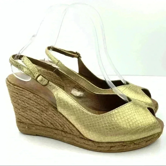 Eric Michael Espadrilles gold leather snake print - Picture 12 of 12